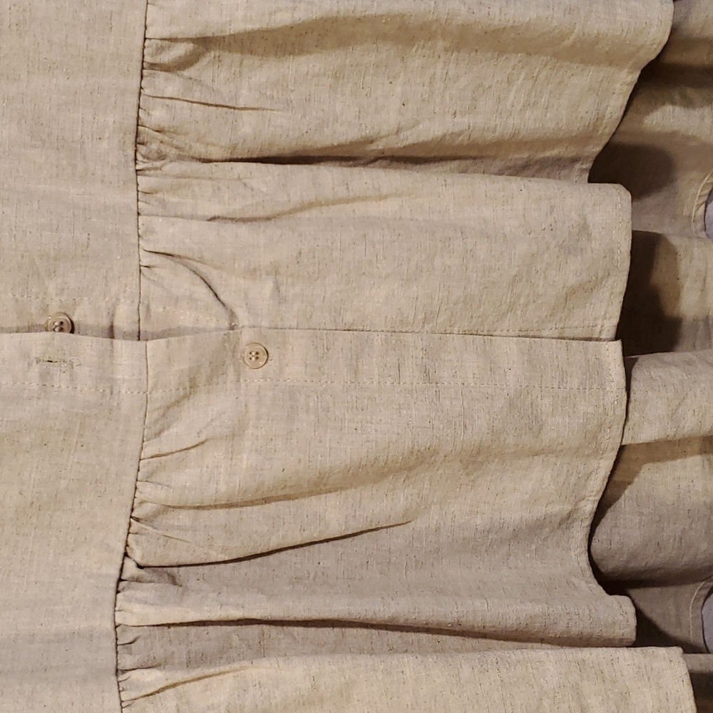 NWOT Mordenmiss 100% Linen Flounced Blouse - Picture 4 of 7